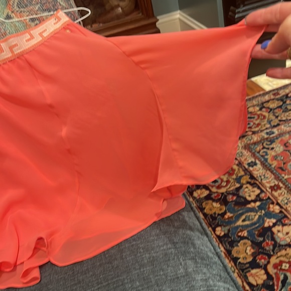 Matilda Jane coral chiffon flowing skirt with elastic band, cotton lining  new - Picture 2 of 5